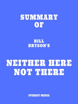 cover image of Summary of Bill Bryson's Neither here not There